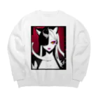 momonekokoの白蛇と獣耳の女性 Big Crew Neck Sweatshirt