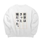 GEKIの前世はきっと猫だった Big Crew Neck Sweatshirt