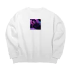 Cherry-oのネオンパンクなガール Big Crew Neck Sweatshirt