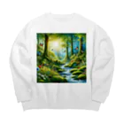 Rパンダ屋の「幻想的な森」グッズ Big Crew Neck Sweatshirt