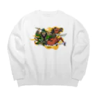 freehandの蜀の武将・関羽 Big Crew Neck Sweatshirt