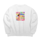 ハワイライフのサーフボードとロコ（女の子バージョン） Big Crew Neck Sweatshirt