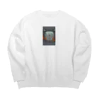 t_08の宇宙猫 Big Crew Neck Sweatshirt