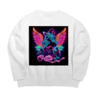 momonekokoのネオンカラーの魔女と骸骨 Big Crew Neck Sweatshirt