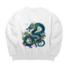 百花の碧龍 Big Crew Neck Sweatshirt