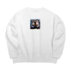 sallysanaの眼鏡フォーマルらっこ Big Crew Neck Sweatshirt