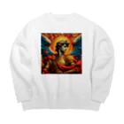 BabylonChannel 🎨 ✝️ ❤️‍🔥の大天使　ミカエル　ルネサンス Big Crew Neck Sweatshirt