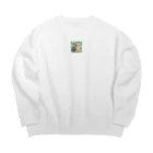 ぷぷオレンジのわんわん美容室 Big Crew Neck Sweatshirt