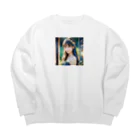 終わらない夢🌈の美しい少女✨ Big Crew Neck Sweatshirt