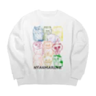 にゃんまるけのカラフルまるけ Big Crew Neck Sweatshirt