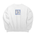 pon_gashiの可愛いだけじゃない！ ガンギマリ猫の魅力満載！ Big Crew Neck Sweatshirt