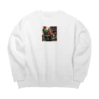 AIおじさんの読書をするおじさん Big Crew Neck Sweatshirt