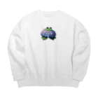 終わらない夢🌈の紫陽花の花と可愛いアマガエル🐸 Big Crew Neck Sweatshirt