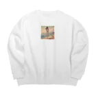 inuneko2004の海辺の女の子 Big Crew Neck Sweatshirt