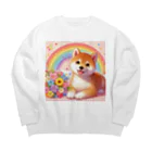 癒しのショップの夢の中の柴犬 Big Crew Neck Sweatshirt