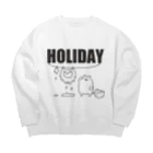 うさやの【HOLIDAY】ライオンさんの休日 Big Crew Neck Sweatshirt