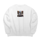 ２５GoodsShopのミキサー猫A Big Crew Neck Sweatshirt