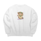 ハワイライフのアロハねこ Big Crew Neck Sweatshirt