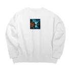 banana1の綺麗な夜景を描いたグッズです Big Crew Neck Sweatshirt