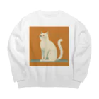 ミリススタイルの凛々しく立つネコ Big Crew Neck Sweatshirt