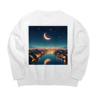 Rパンダ屋の「夜景グッズ」 Big Crew Neck Sweatshirt