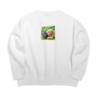 hachitaroのうさぎのネザーランドドワーフと犬のトイプードル Big Crew Neck Sweatshirt