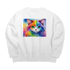 山田綾の虹色ネコちゃん Big Crew Neck Sweatshirt