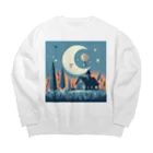 うちゅーの月と家 Big Crew Neck Sweatshirt