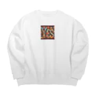 nico251の動物たちで描かれた文字　”YES” Big Crew Neck Sweatshirt