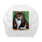 Ppit8のどっしりかまえる猫ちゃん Big Crew Neck Sweatshirt