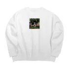 kokin0の箱の中から覗く犬 dog looking in the box Big Crew Neck Sweatshirt