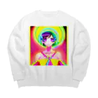 きゅぴきゅぴガールの後光が差している★きゅぴきゅぴガール Big Crew Neck Sweatshirt