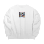 raimu-の着物女性と桜 Big Crew Neck Sweatshirt