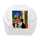 Ppit8のCat in Paris . Big Crew Neck Sweatshirt