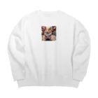 赤ペンギン@AIの街角のハムスター Big Crew Neck Sweatshirt