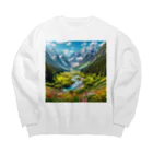 130Saitohの山間の風景 Big Crew Neck Sweatshirt