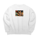 ねむねこのお店のおやすみねこ Big Crew Neck Sweatshirt