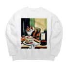 Ppit8のI love Sushi!! Big Crew Neck Sweatshirt