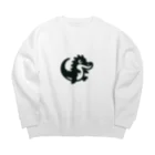 waniwanipanikuの白黒のワニ Big Crew Neck Sweatshirt