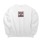 juny0823のフタゴウサギB Big Crew Neck Sweatshirt