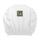 hachitaroのフレミッシュジャイアントとビションフリーゼ Big Crew Neck Sweatshirt