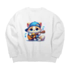 モンピパラダイスのにゃんこ🐱のリズムにノッテ🎵 Big Crew Neck Sweatshirt