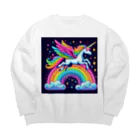 momonekokoのネオンカラーのユニコーン Big Crew Neck Sweatshirt