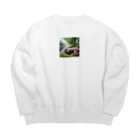 Tunakon_bのお昼寝カワウソ Big Crew Neck Sweatshirt