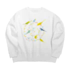 ことりスイーツのセキセイさんと金平糖 Big Crew Neck Sweatshirt