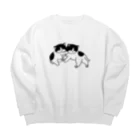 とつこまのお店屋さんの虚無猫の双子（じゃれ合い）（線画） Big Crew Neck Sweatshirt