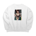 kura111のスポーツ女子 Big Crew Neck Sweatshirt