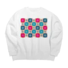 exeのタイル風の花柄模様 Big Crew Neck Sweatshirt