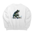 reptilesの真夏のカエル怪人 Big Crew Neck Sweatshirt