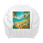 Rパンダ屋の「夏のビーチグッズ」 Big Crew Neck Sweatshirt